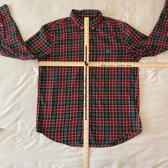 Vineyard Vines SLIM FIT L/S Tucker Shirt-Red/Green Plaid- Size Large‎ - Picture 3 of 8